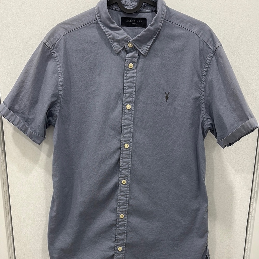 All Saints Gray Casual Button Down Shirt